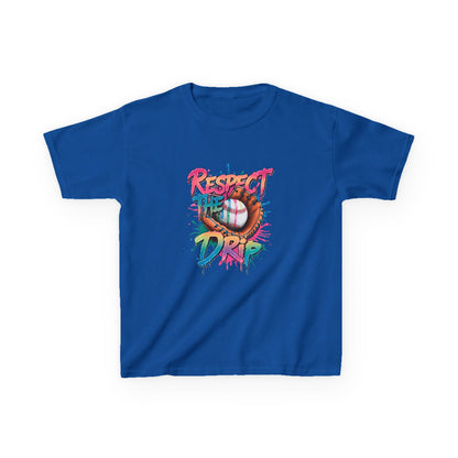 Kids Volleyball T‑Shirt — “Respect the Drip” Colorful Graphic Tee