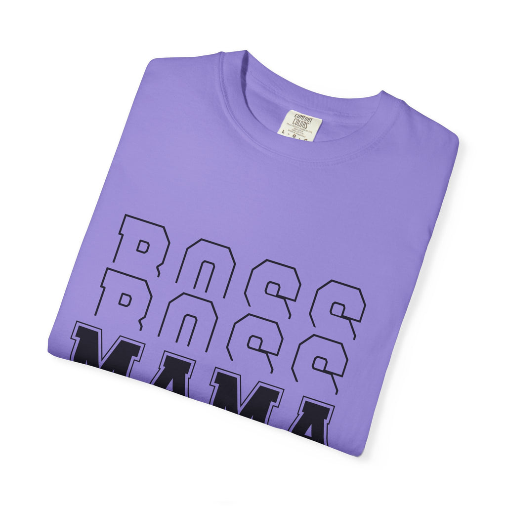 Mama Boss T-Shirt — 'MAMA' Layered Text Graphic Tee for Moms