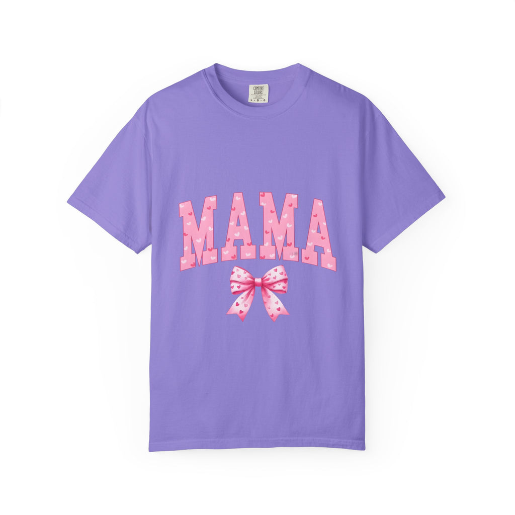 Mama Pink Polka Dot T‑Shirt — Cute Mama Tee with Bow