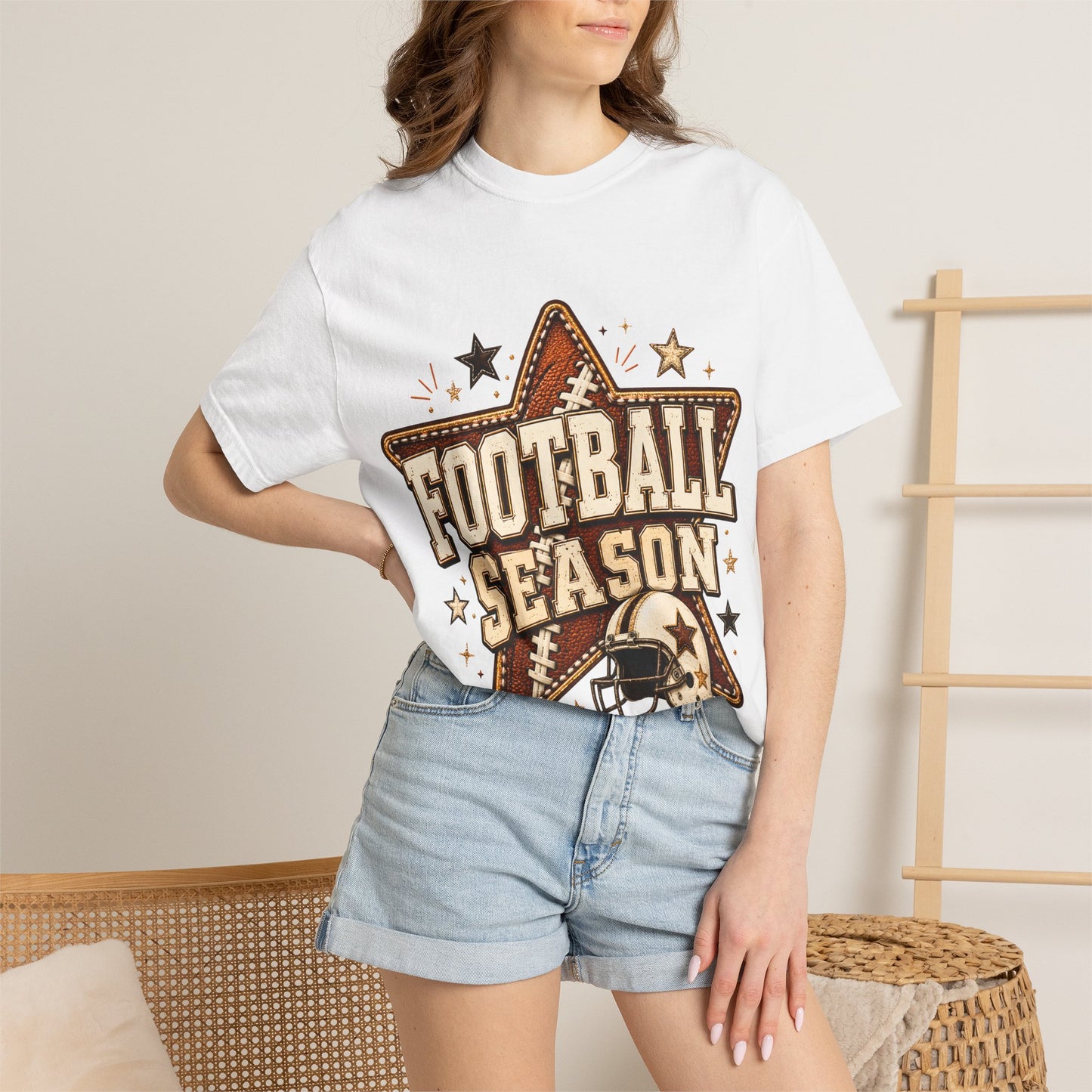 Football Season T‑Shirt — Retro Star Helmet Game Day Tee
