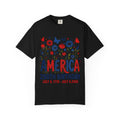 T-Shirt — 'America 250th Birthday' Patriotic Floral July 4th Tee