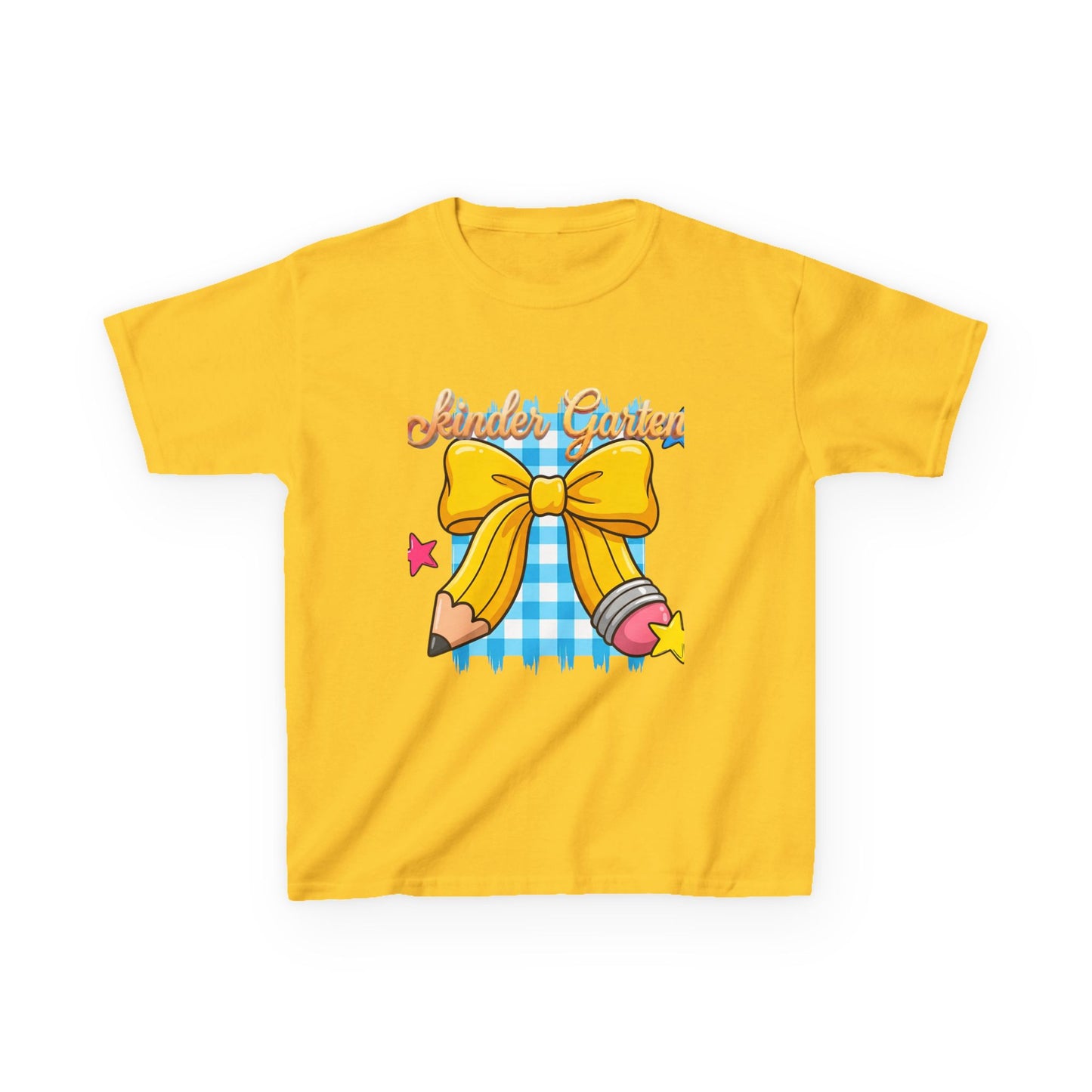 Girls Back-to-School Bow Kids Tee – Personalized Name School Pencil Design