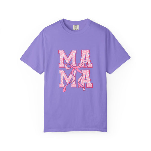 Mama Pink Floral Ribbon T-Shirt