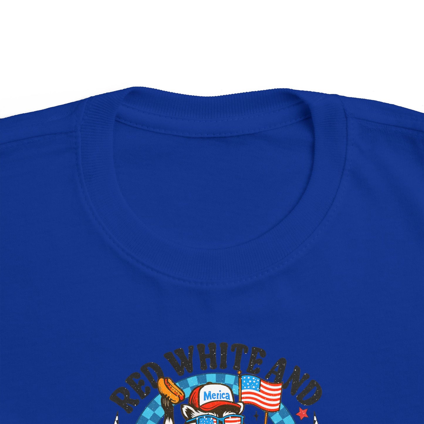 Toddler Tee — "Red White and Feral" Patriotic Cartoon Raccoon