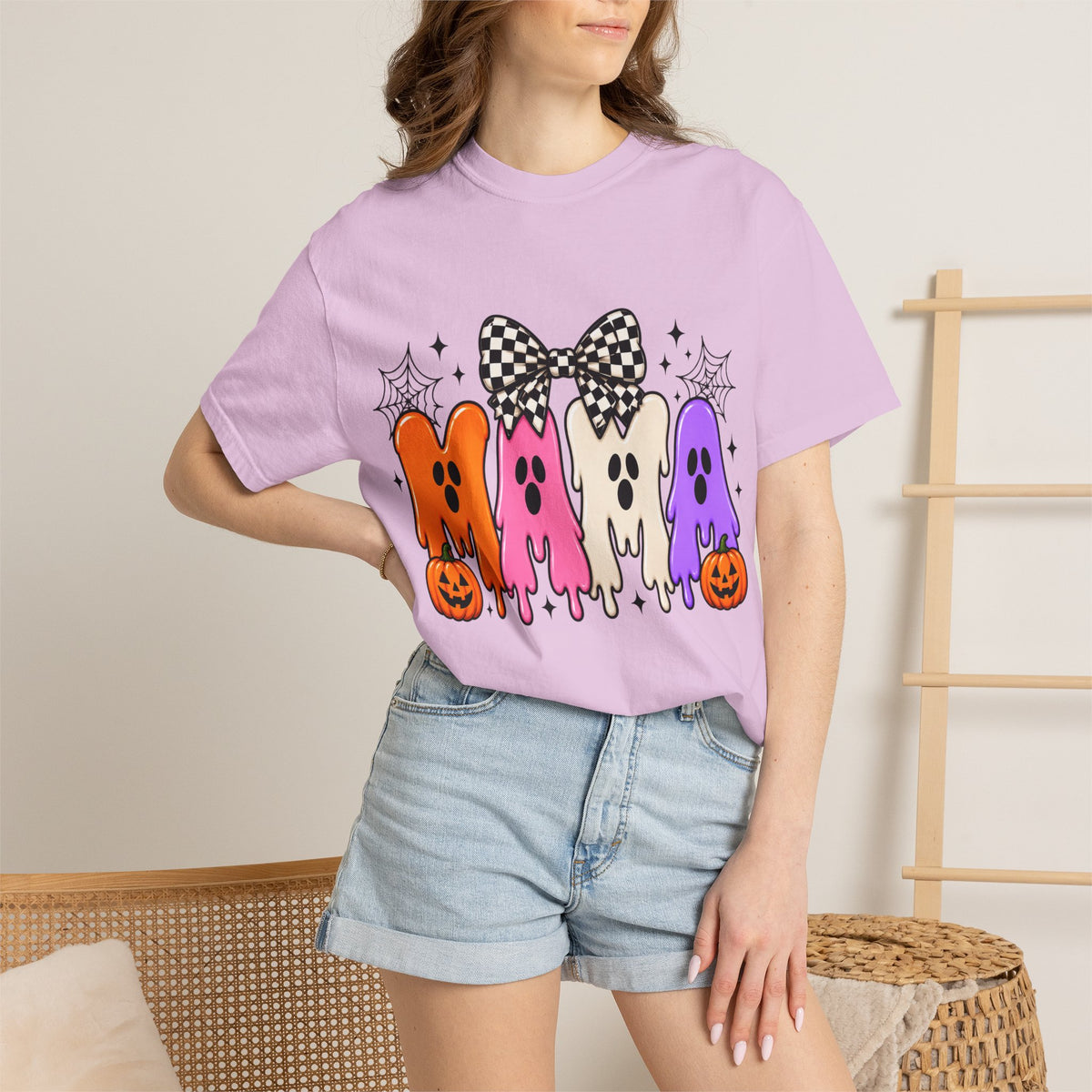Mama Ghosts Halloween T-Shirt — Cute Spooky Mom Tee with Pumpkins