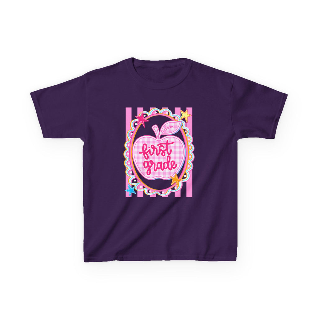 First Grade Kids T‑Shirt — Pink Apple Back to School Tee