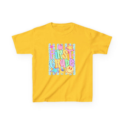 First Grade Kids T‑Shirt — Colorful Back-to-School Design
