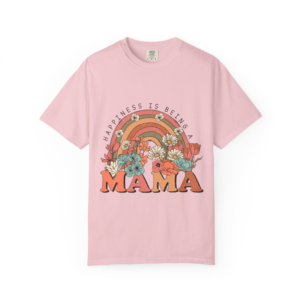 Mama Retro Rainbow Floral T-Shirt — "Happiness Is Being a Mama" Mother's Day Gift