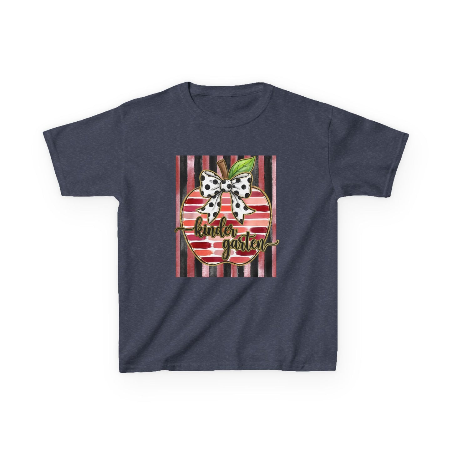 Kids Tee — "Kinder Garten" Apple Design (Back-to-School, Teacher Appreciation)