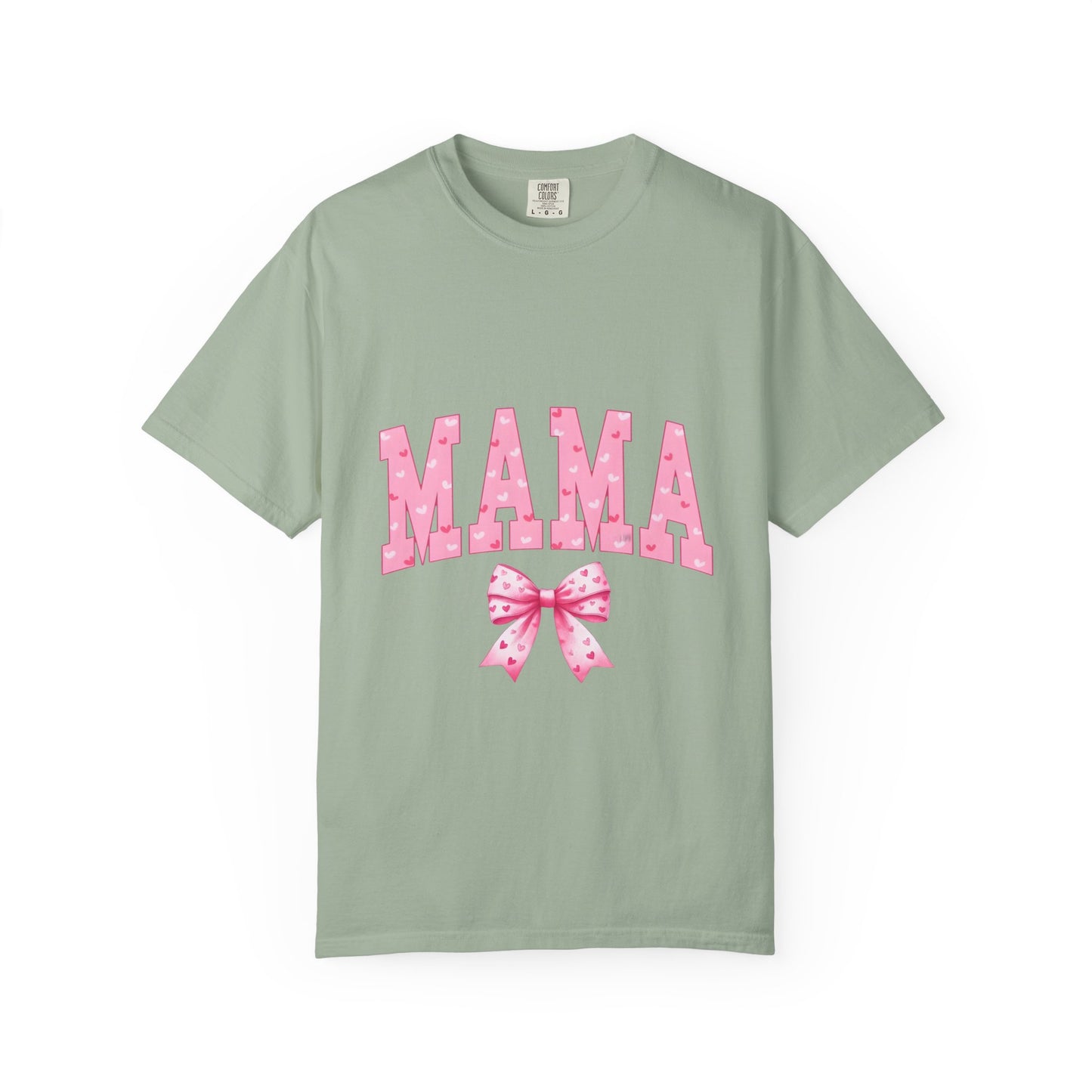 Mama Pink Polka Dot T‑Shirt — Cute Mama Tee with Bow