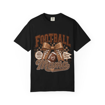 Football Mama T-Shirt — Game Day Mom Shirt with Bow & Football Design