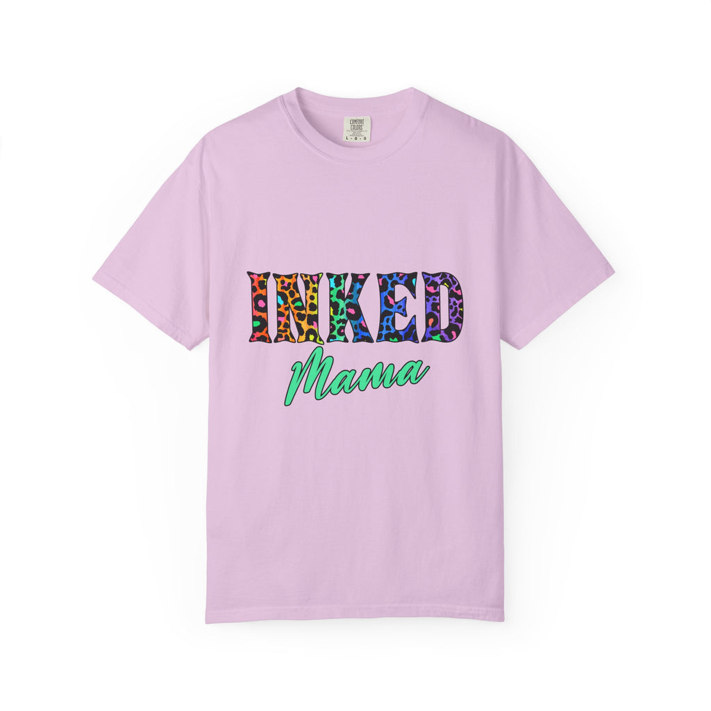 Inked Mama T-Shirt — Colorful Tattoo Script Tee for Moms
