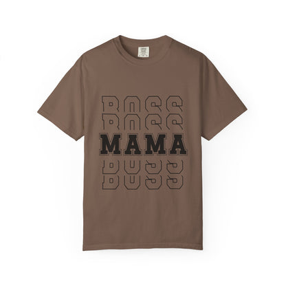 Mama Boss T-Shirt — 'MAMA' Layered Text Graphic Tee for Moms