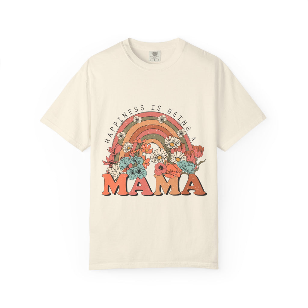 Mama Retro Rainbow Floral T-Shirt — "Happiness Is Being a Mama" Mother's Day Gift