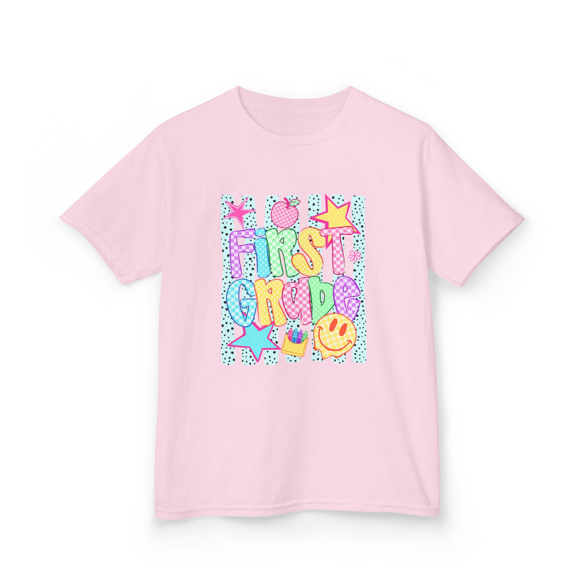 First Grade Kids T‑Shirt — Colorful Back-to-School Design