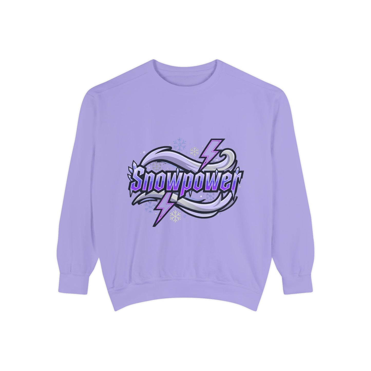 Snowpower Graphic Sweatshirt — Retro Lightning Snowboard Crewneck