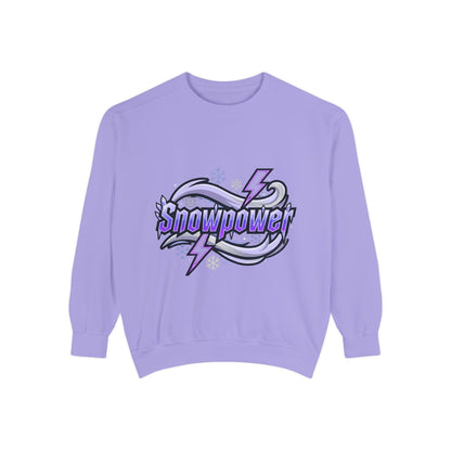 Snowpower Graphic Sweatshirt — Retro Lightning Snowboard Crewneck