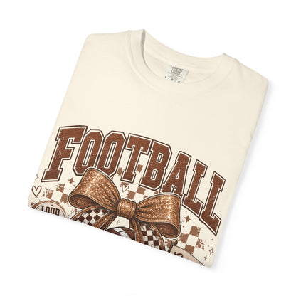 Football Mama T-Shirt — Game Day Mom Shirt with Bow & Football Design