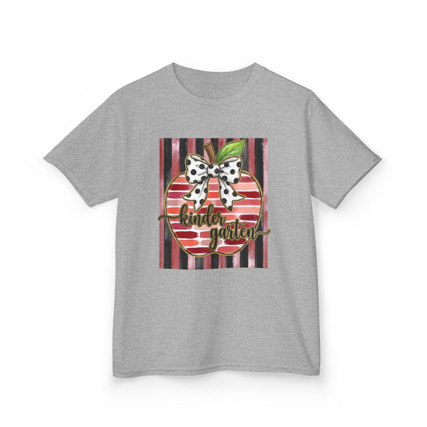 Kids Tee — "Kinder Garten" Apple Design (Back-to-School, Teacher Appreciation)