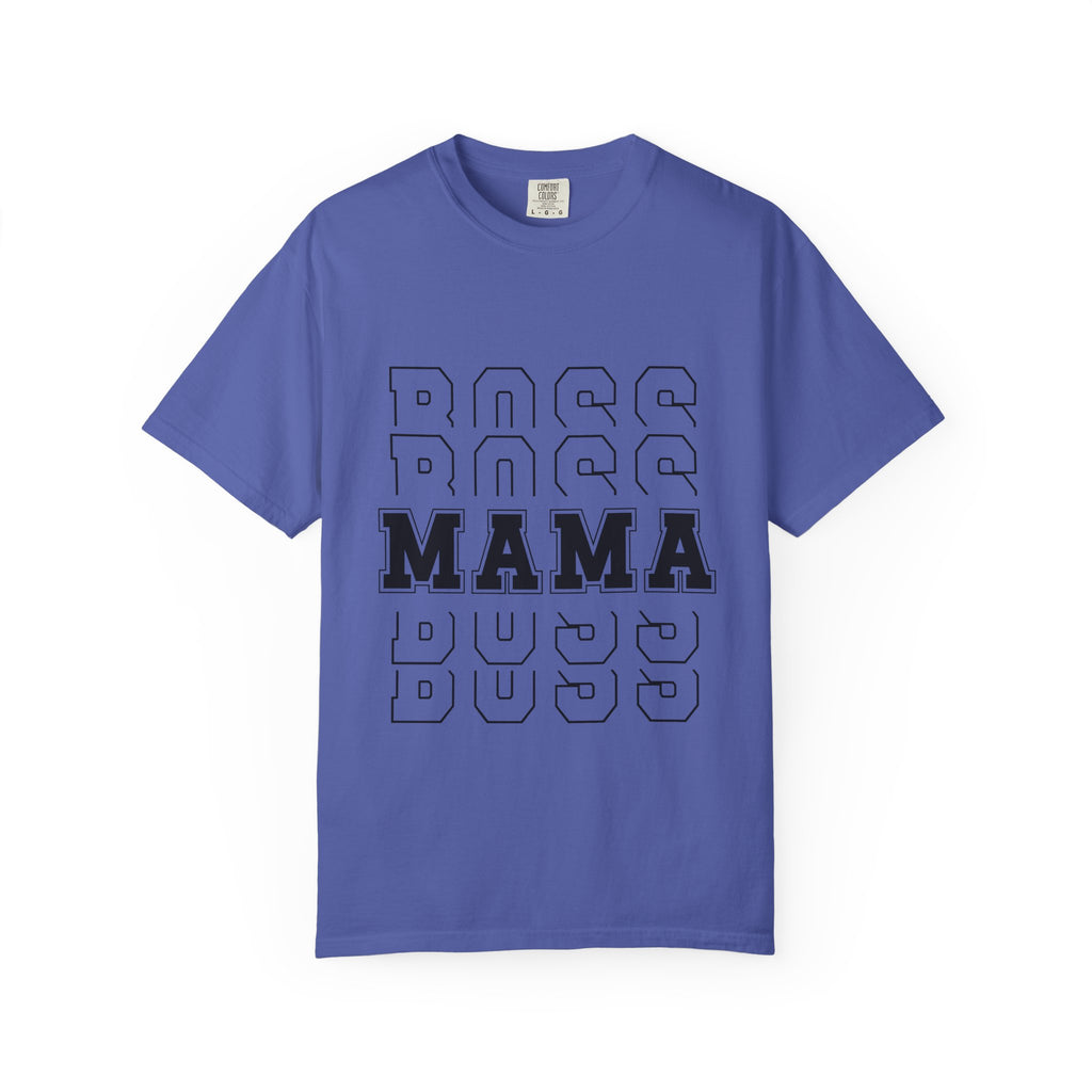 Mama Boss T-Shirt — 'MAMA' Layered Text Graphic Tee for Moms