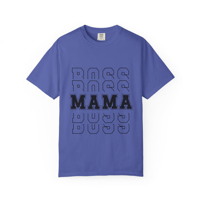 Mama Boss T-Shirt — 'MAMA' Layered Text Graphic Tee for Moms