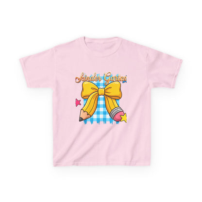 Girls Back-to-School Bow Kids Tee – Personalized Name School Pencil Design