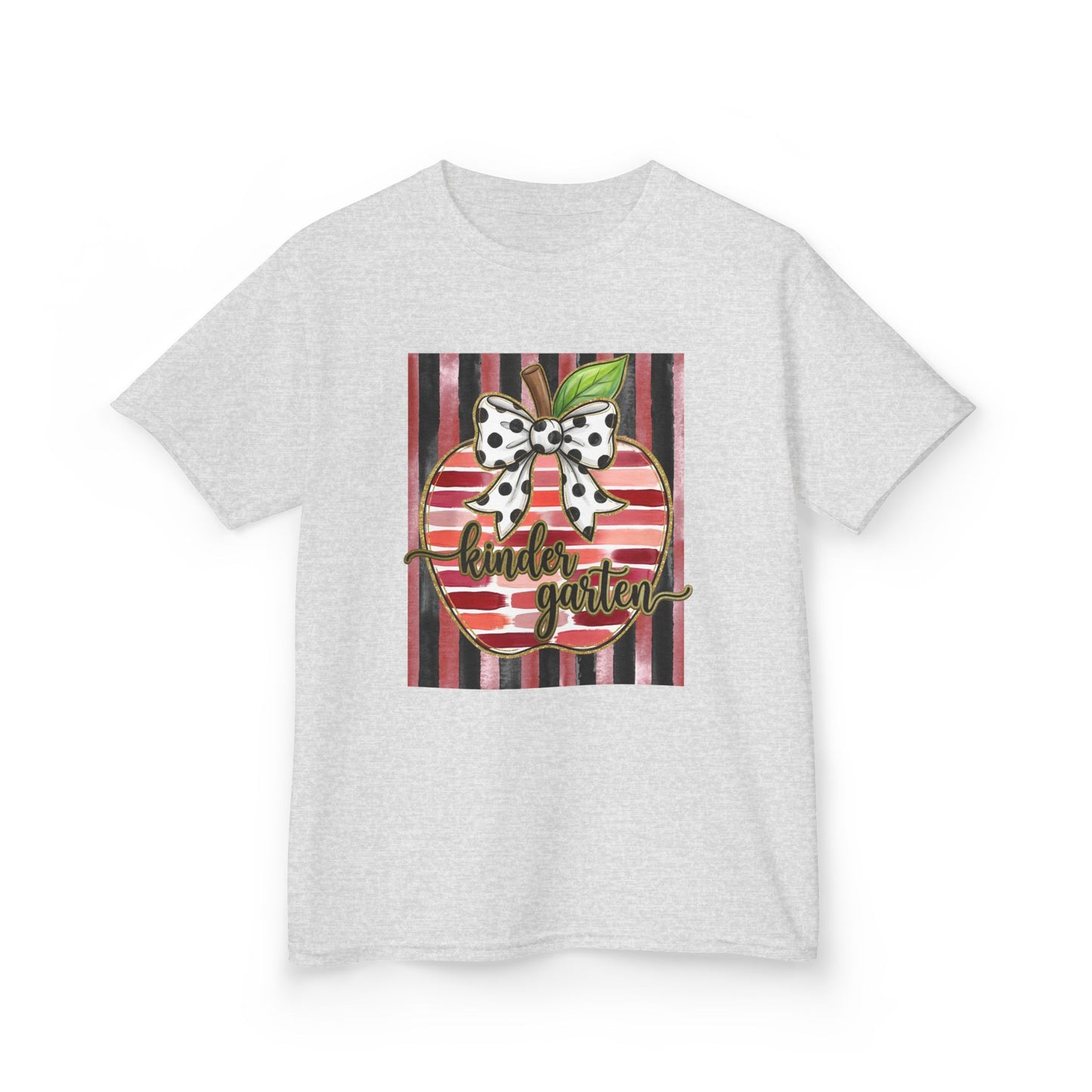 Kids Tee — "Kinder Garten" Apple Design (Back-to-School, Teacher Appreciation)