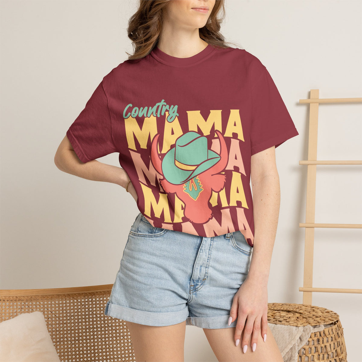 Country Mama T-Shirt — Retro Cowboy Hat Graphic Tee for Moms