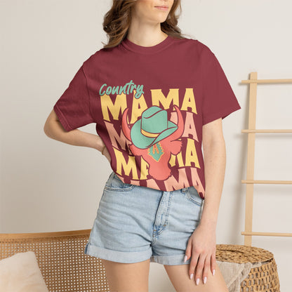 Country Mama T-Shirt — Retro Cowboy Hat Graphic Tee for Moms