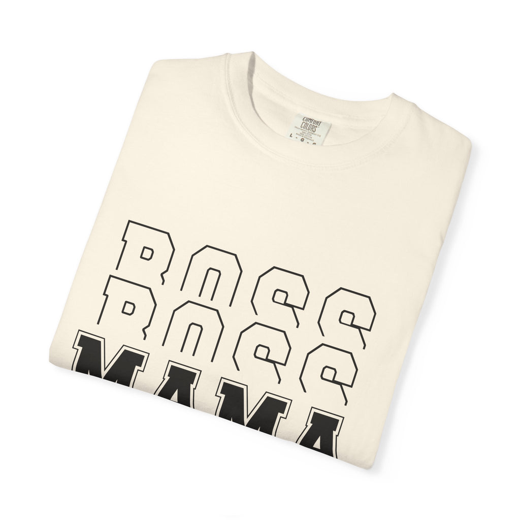 Mama Boss T-Shirt — 'MAMA' Layered Text Graphic Tee for Moms