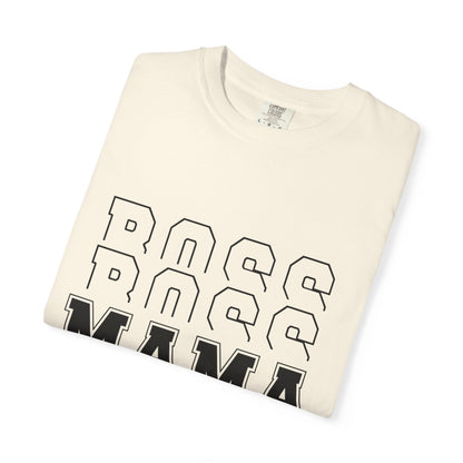 Mama Boss T-Shirt — 'MAMA' Layered Text Graphic Tee for Moms