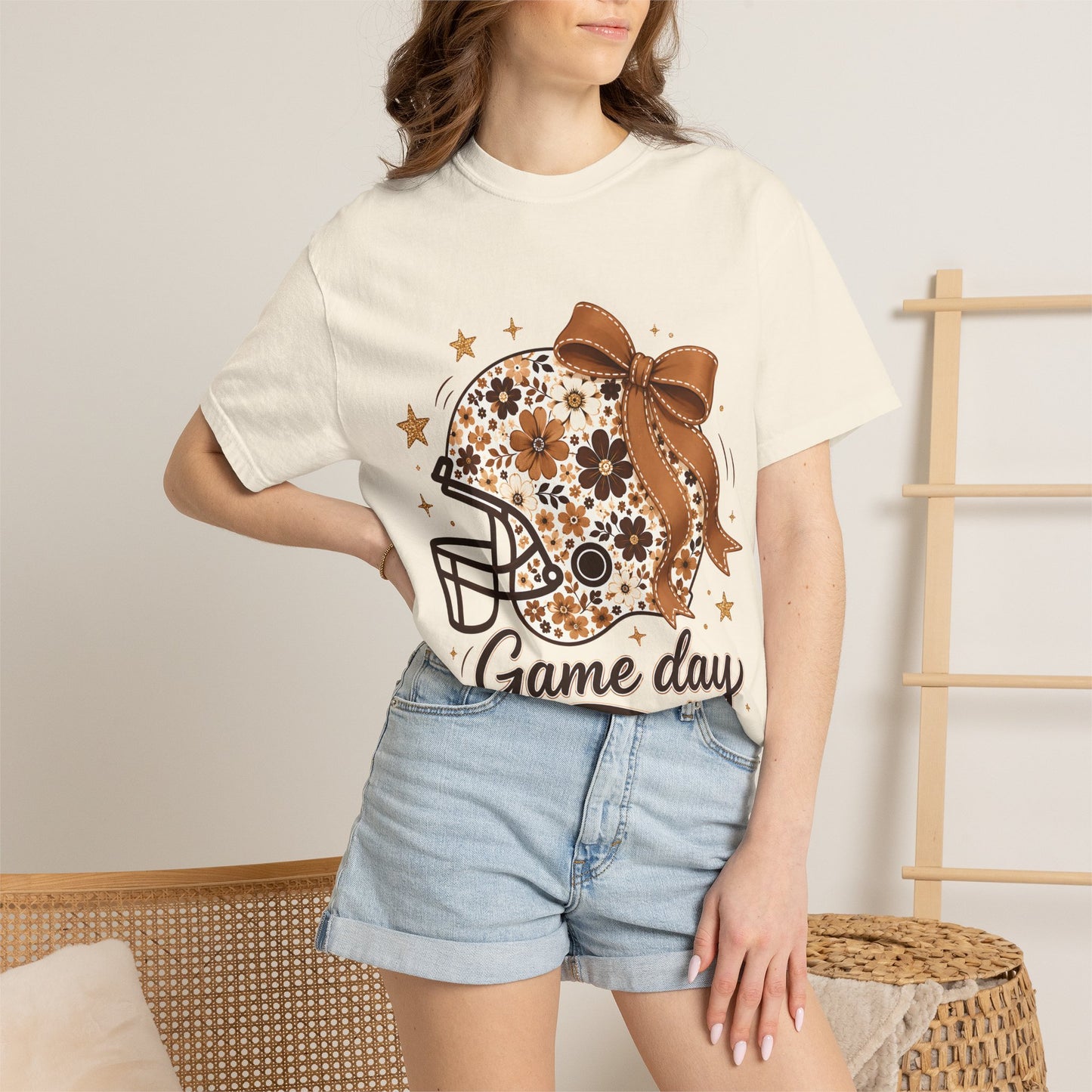 Game Day Floral Football Helmet T-Shirt