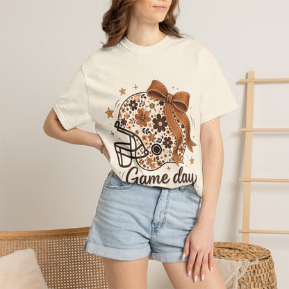 Game Day Floral Football Helmet T-Shirt