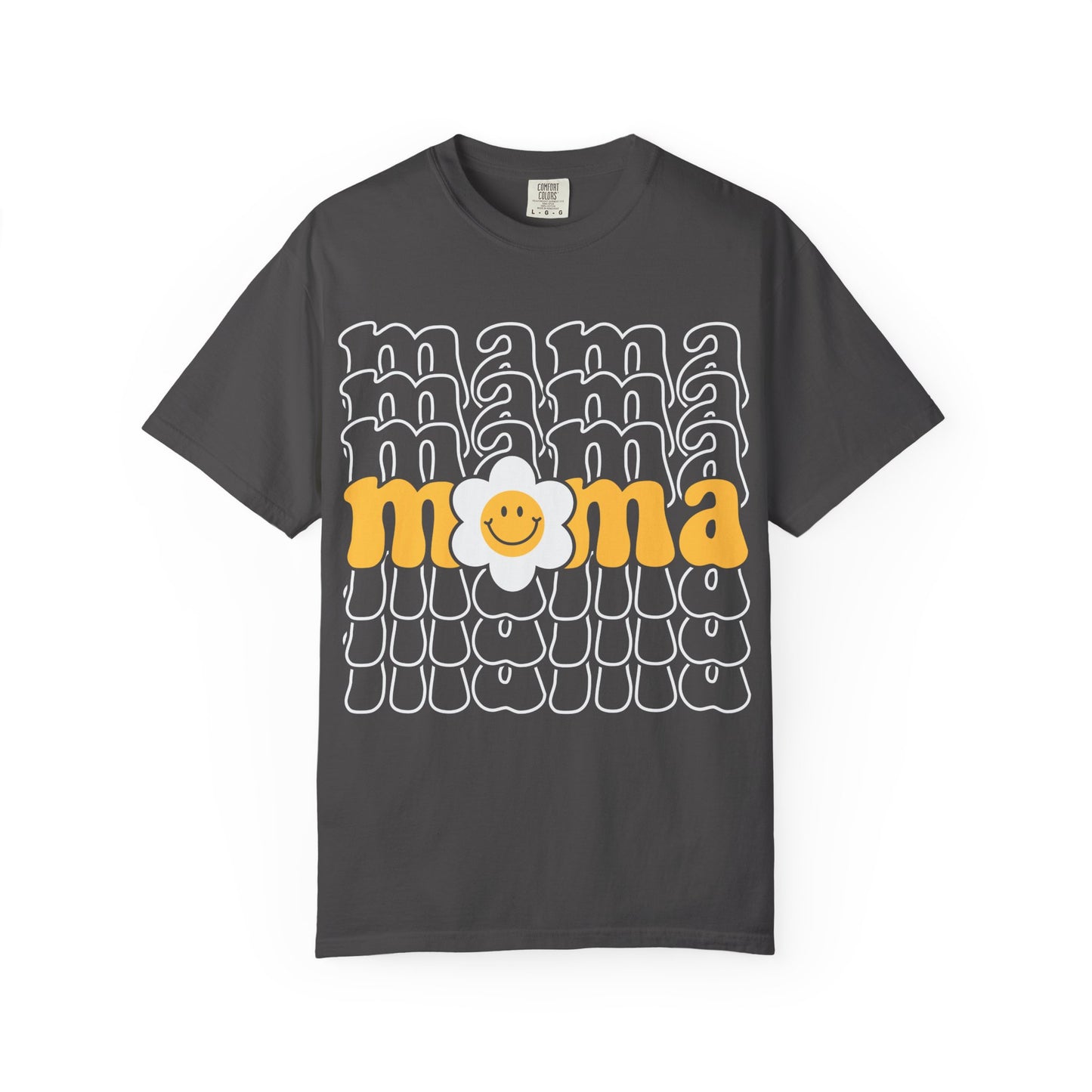 Mama Floral Retro T-Shirt — Sunny Yellow Vintage Mom Tee