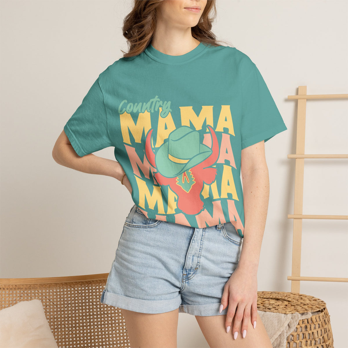 Country Mama T-Shirt — Retro Cowboy Hat Graphic Tee for Moms