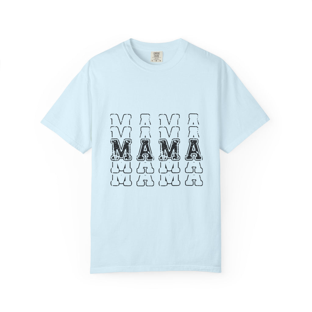 Mama Repeat Graphic T-Shirt — Vintage Outline "MAMA" Mom Tee