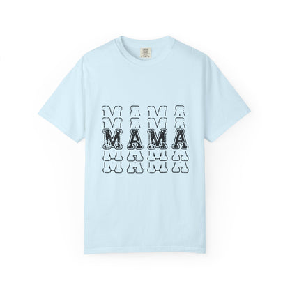 Mama Repeat Graphic T-Shirt — Vintage Outline "MAMA" Mom Tee