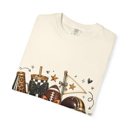 Football Fandom Graphic Tee — Helmet, Cleats & Tailgate Icons