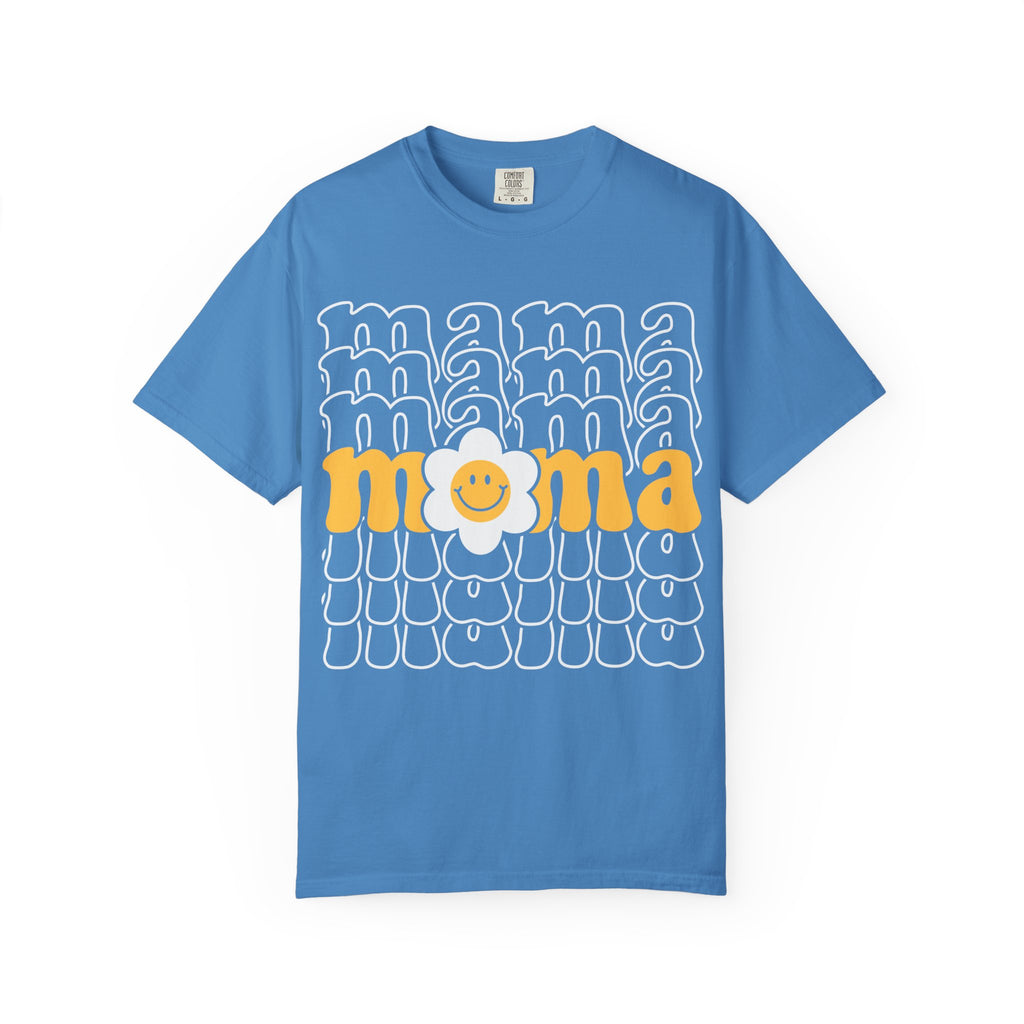 Mama Floral Retro T-Shirt — Sunny Yellow Vintage Mom Tee