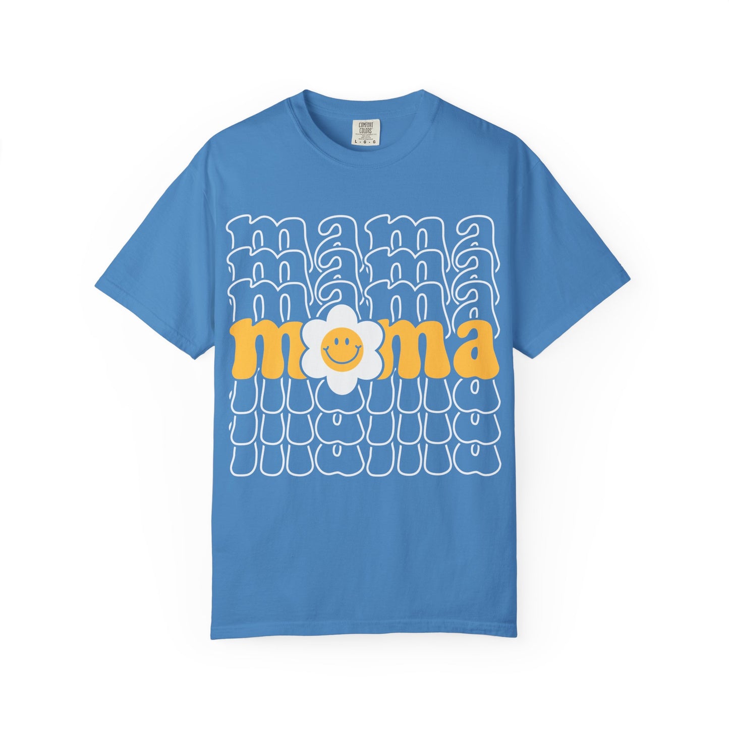 Mama Floral Retro T-Shirt — Sunny Yellow Vintage Mom Tee