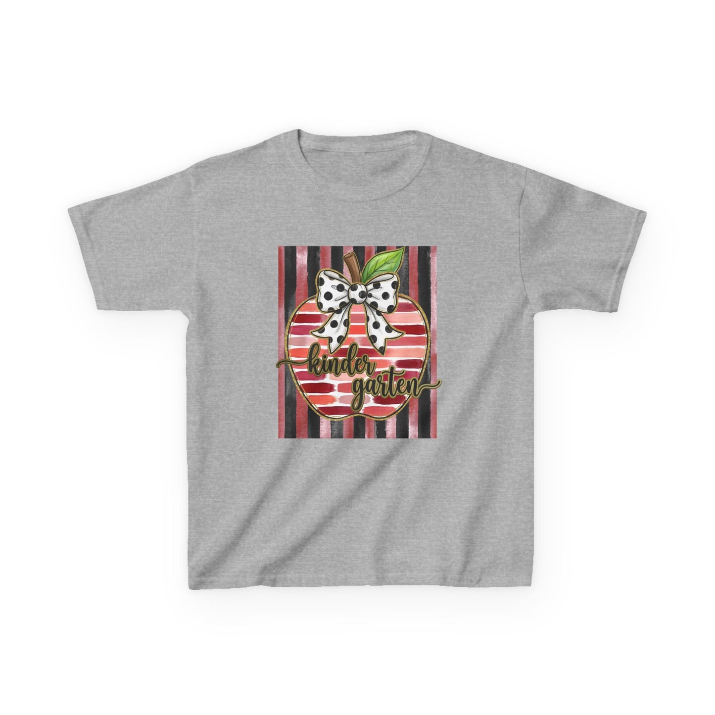 Kids Tee — "Kinder Garten" Apple Design (Back-to-School, Teacher Appreciation)
