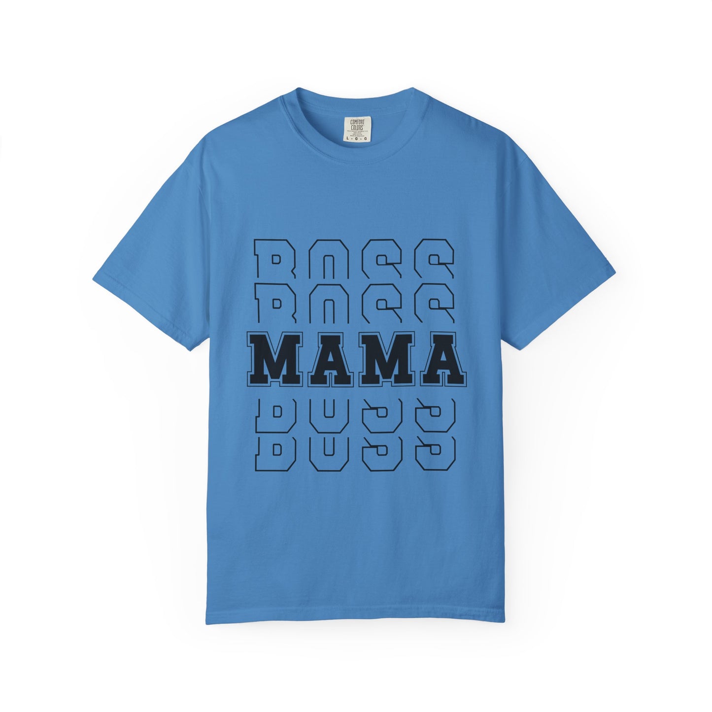 Mama Boss T-Shirt — 'MAMA' Layered Text Graphic Tee for Moms