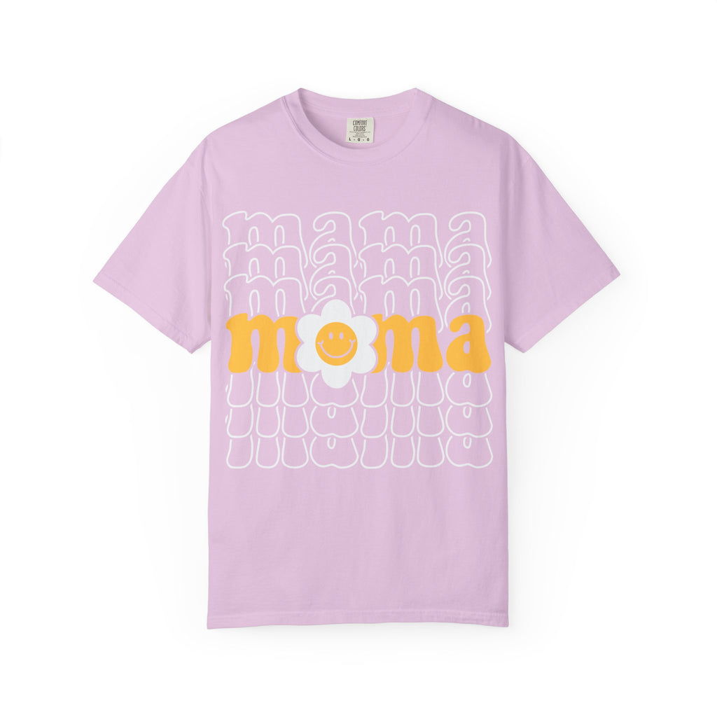 Mama Floral Retro T-Shirt — Sunny Yellow Vintage Mom Tee