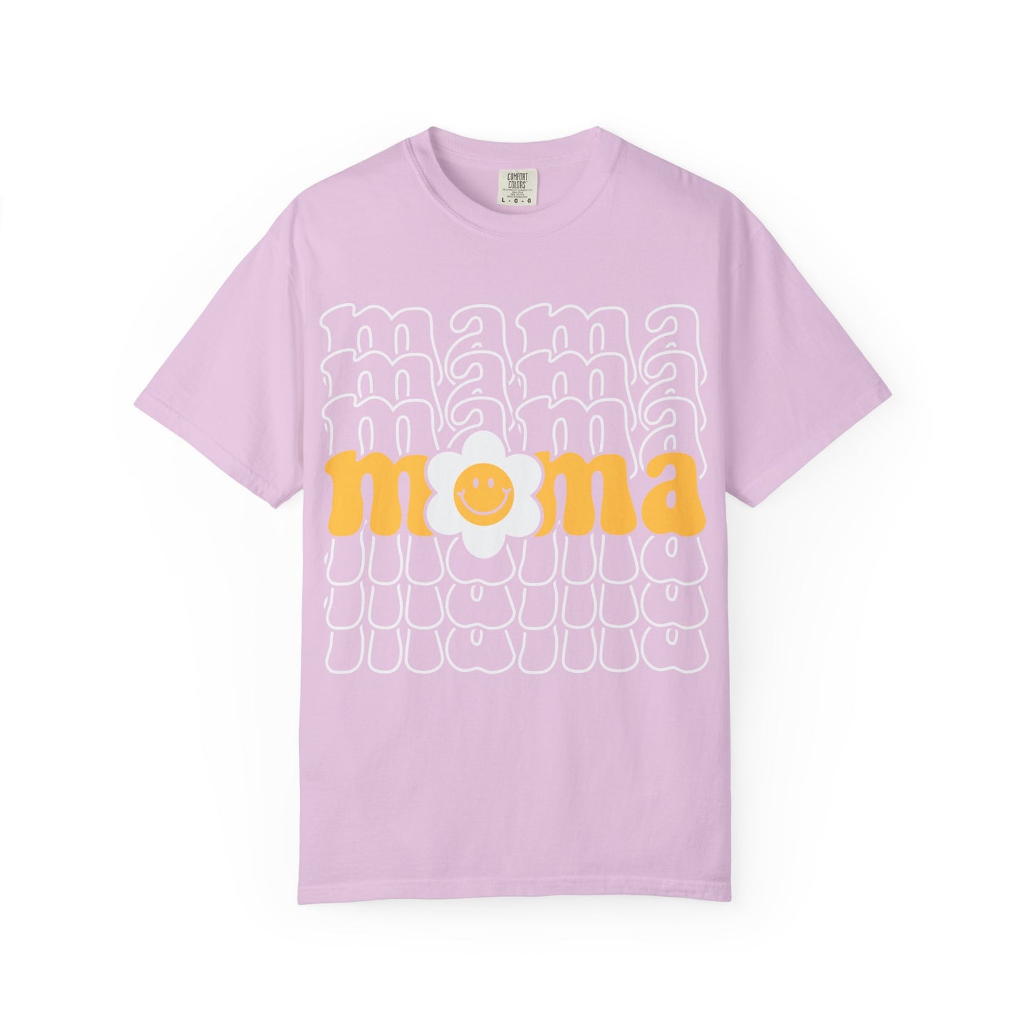 Mama Floral Retro T-Shirt — Sunny Yellow Vintage Mom Tee