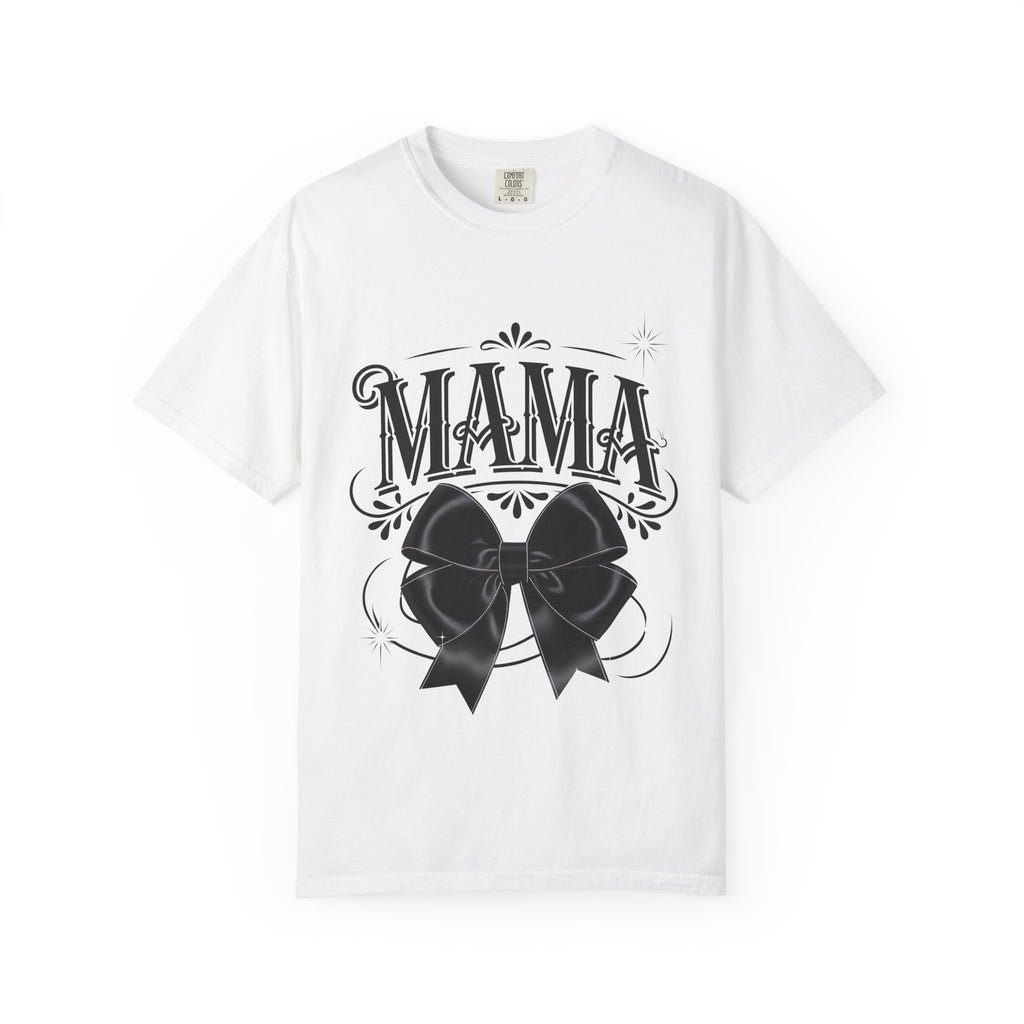 Mama Bow T-Shirt — Vintage Script Graphic Tee for Moms