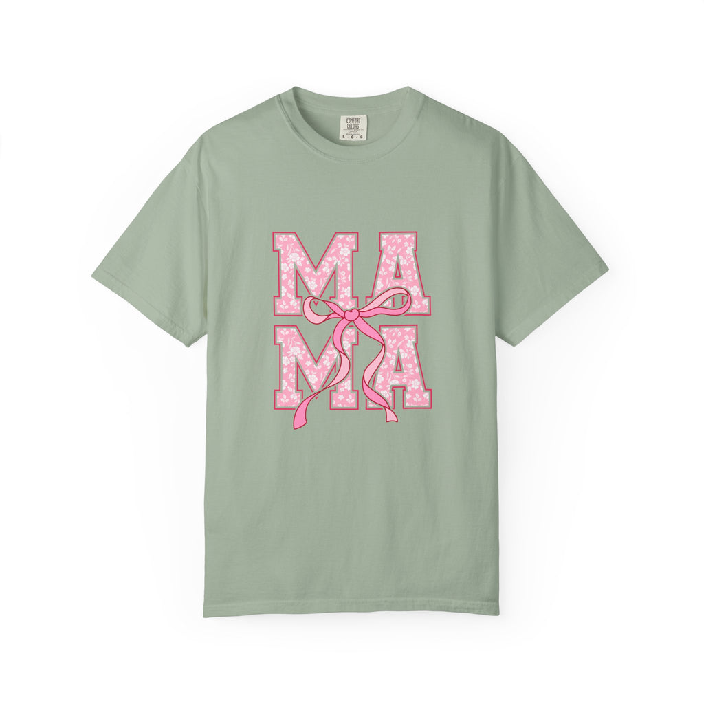 Mama Pink Floral Ribbon T-Shirt