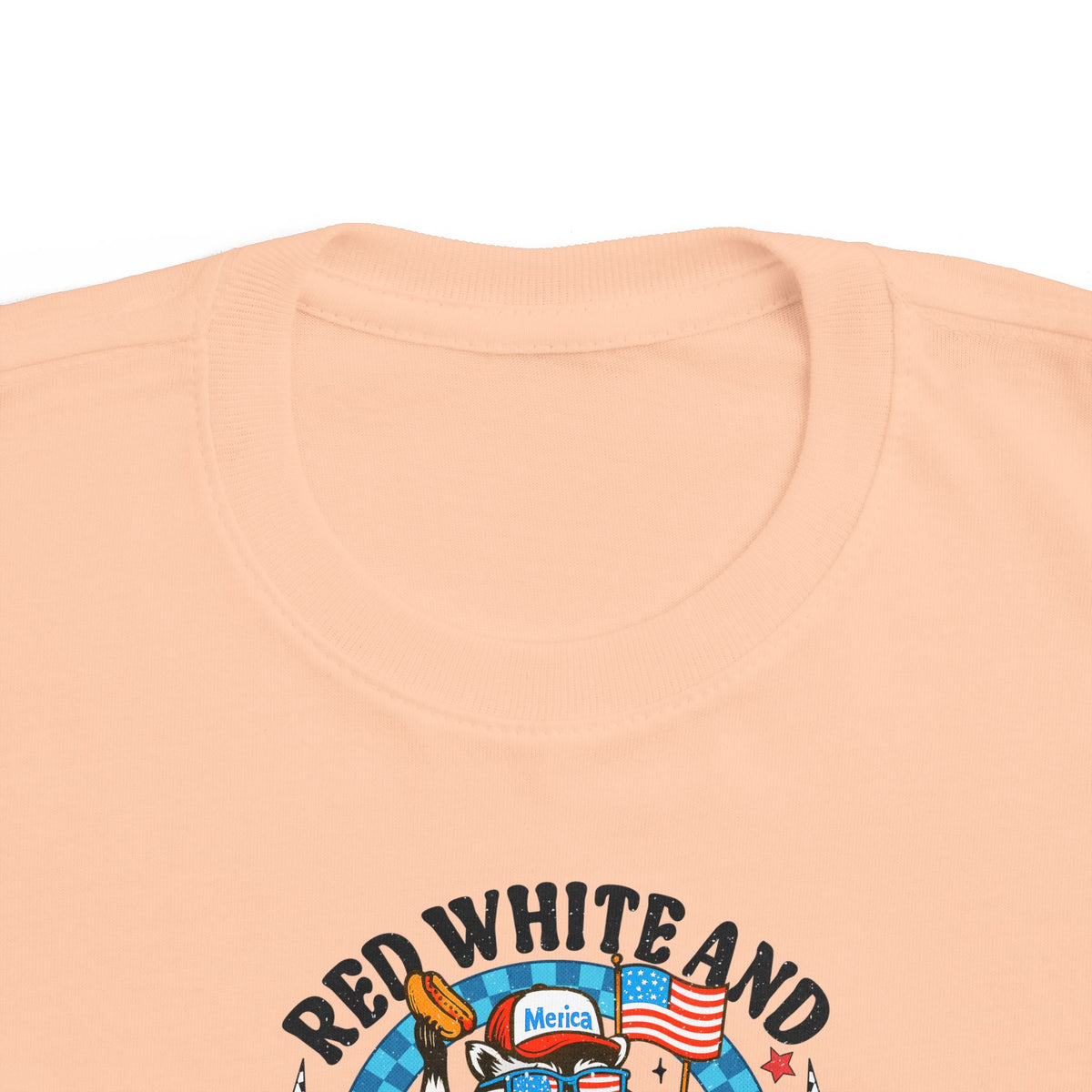 Toddler Tee — "Red White and Feral" Patriotic Cartoon Raccoon