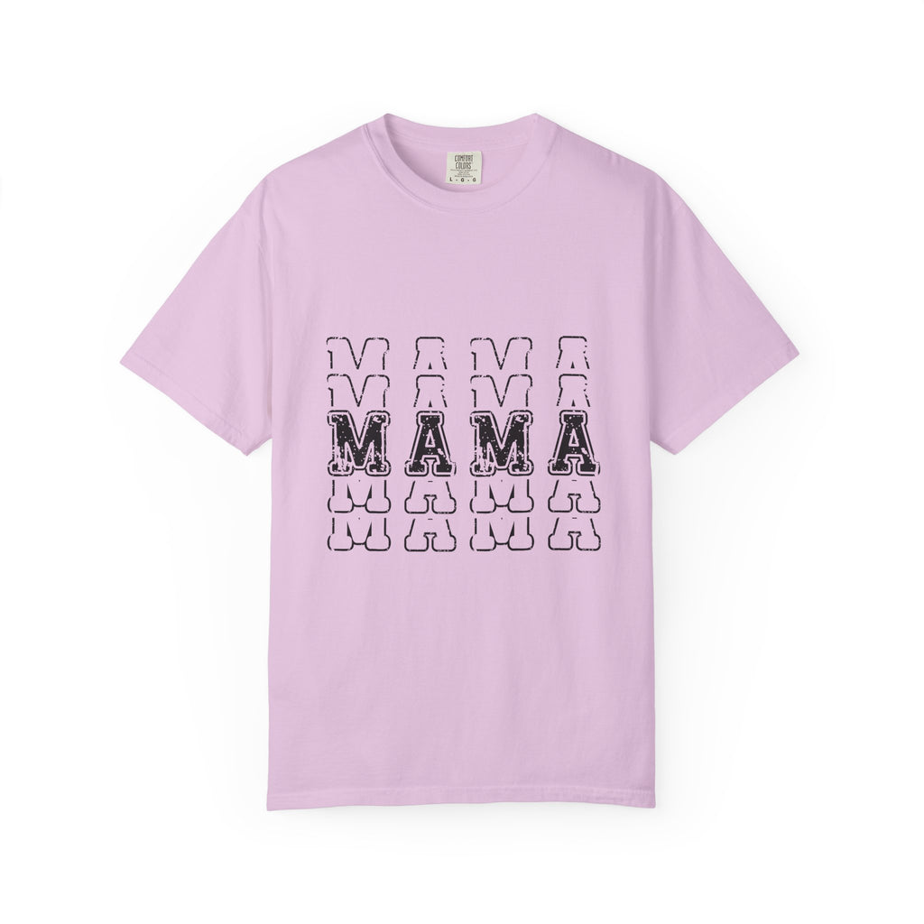 Mama Repeat Graphic T-Shirt — Vintage Outline "MAMA" Mom Tee