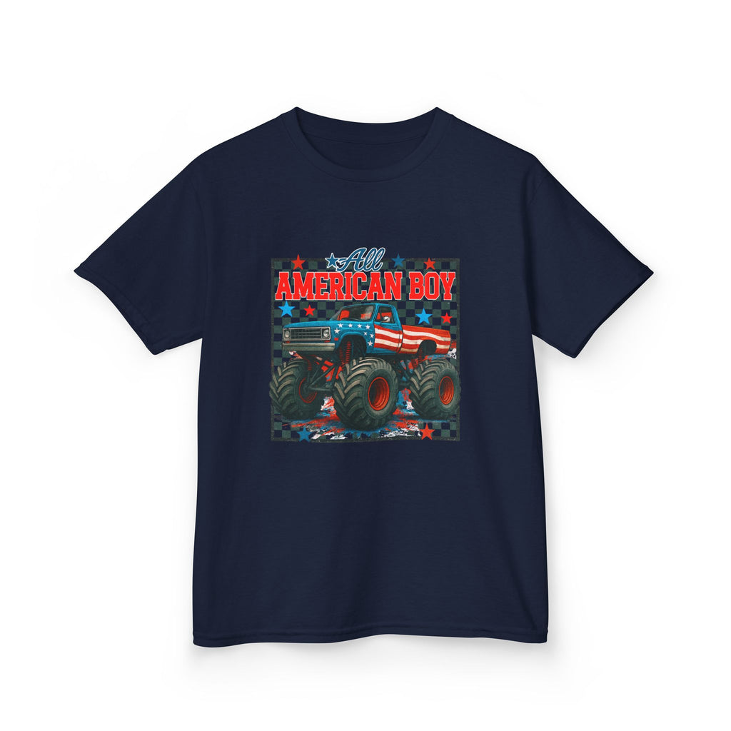 Kids Monster Truck Tee — American Boy Flag Design