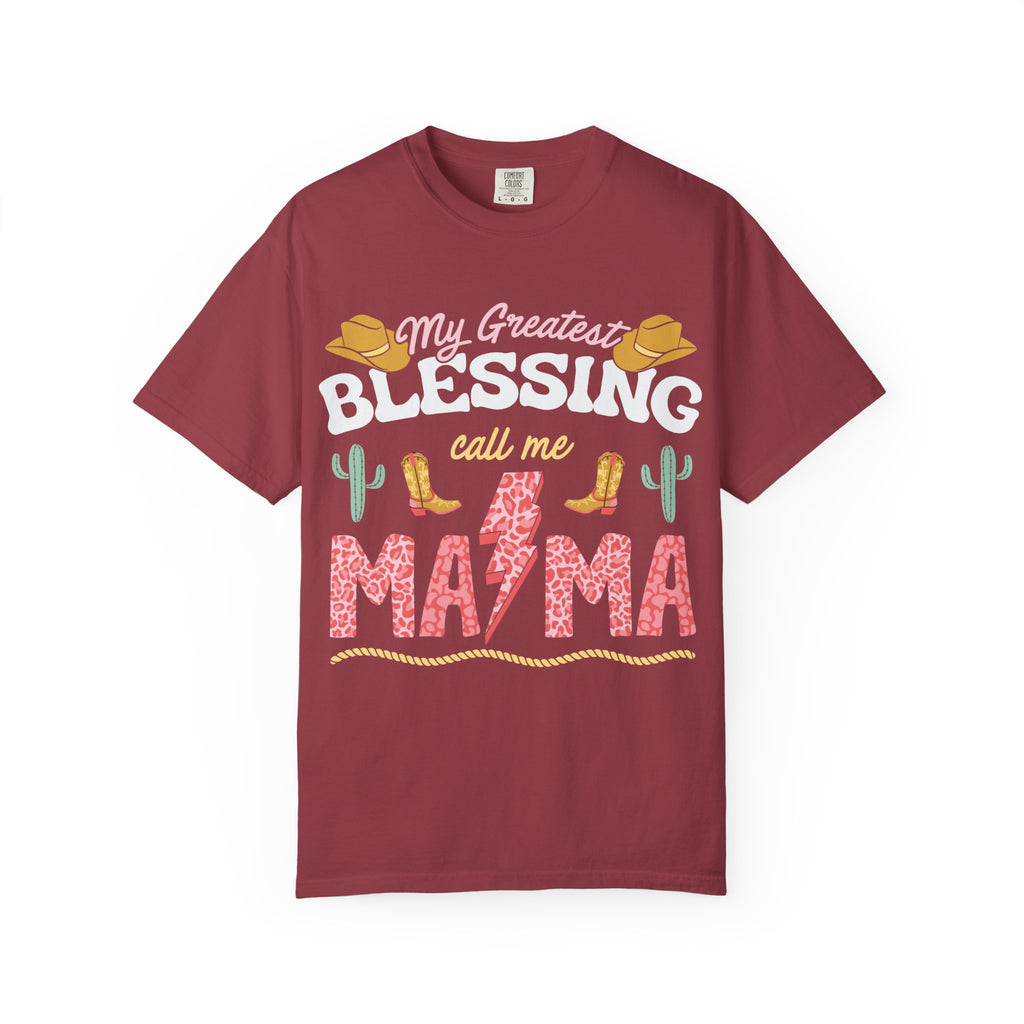 Mama T-Shirt – “My Greatest Blessing Call Me Mama” Western Cactus Graphic Tee